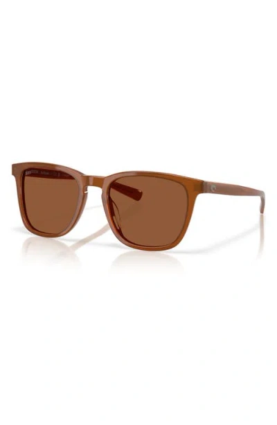 Costa Del Mar Sullivan 53mm Gradient Polarized Square Sunglasses In Red Sands/copper 580g