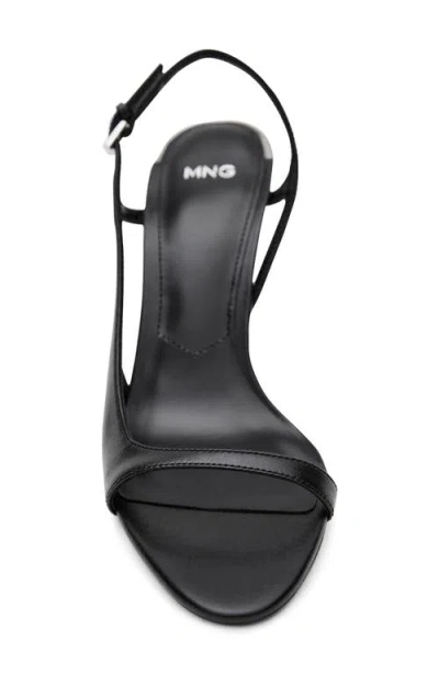 Mango Asymmetric Ankle Strap Sandal In Black
