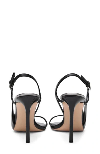 Mango Asymmetric Ankle Strap Sandal In Black