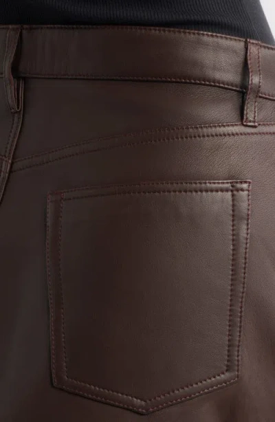 Frame The Leather Miniskirt In Dark Brown