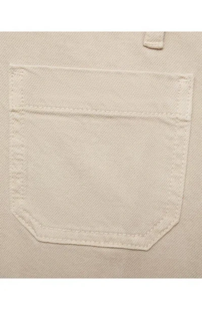 Mango Patch Pocket High Waist Wide Leg Jeans In Neutral