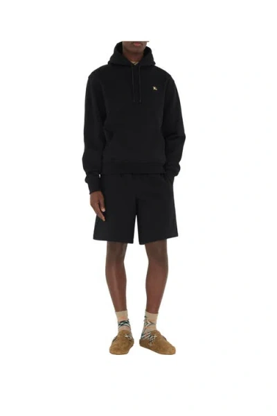 Burberry Equestrian Knight Straight Leg Shorts In Black