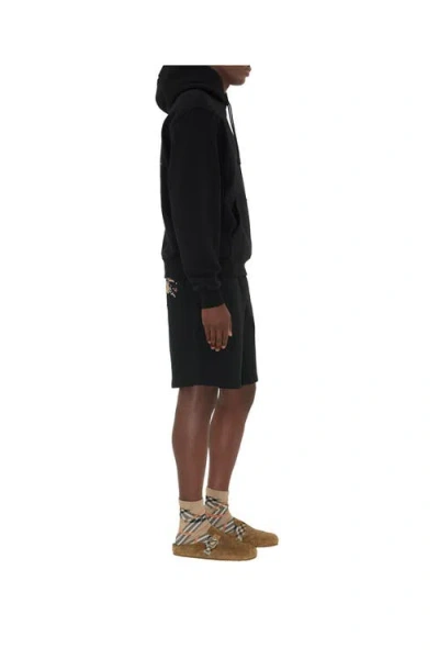 Burberry Equestrian Knight Straight Leg Shorts In Black