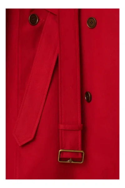 Burberry Castleford Cotton Gabardine Trench Coat In Currant