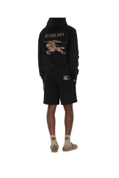 Burberry Equestrian Knight Straight Leg Shorts In Black