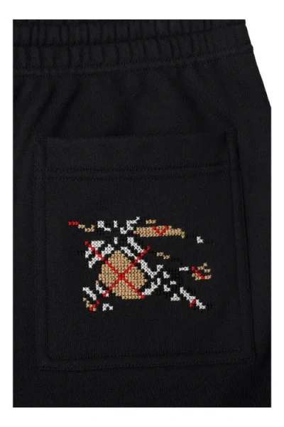 Burberry Equestrian Knight Straight Leg Shorts In Black