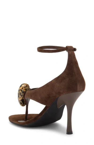 Jeffrey Campbell Bronzite Ankle Strap Sandal In Brown Suede