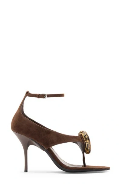 Jeffrey Campbell Bronzite Ankle Strap Sandal In Brown Suede