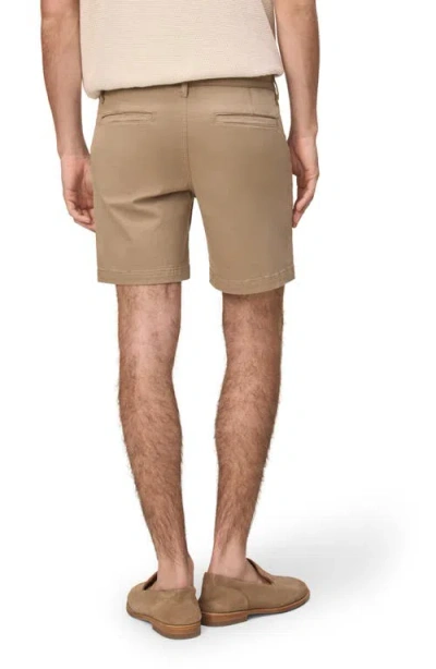 Warp & Weft Warp+weft Flat Front Stretch Cotton Twill Chino Shorts In Hazelnut