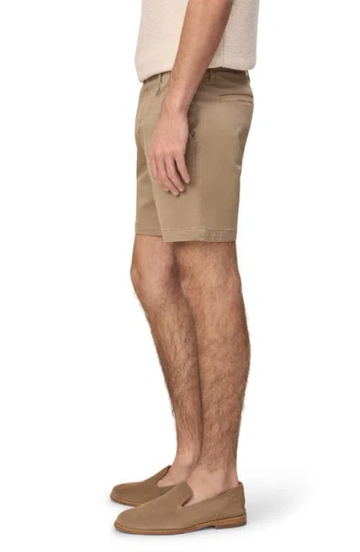 Warp & Weft Warp+weft Flat Front Stretch Cotton Twill Chino Shorts In Hazelnut