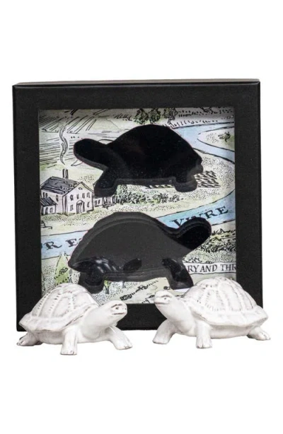 Juliska Leonardo And Donatello Turtle Salt & Pepper Shakers In Whitewash