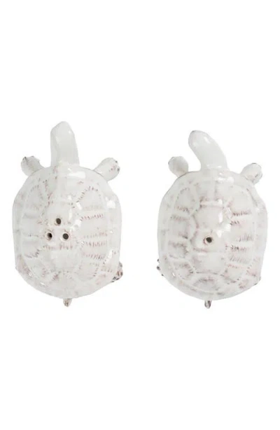 Juliska Leonardo And Donatello Turtle Salt & Pepper Shakers In Whitewash