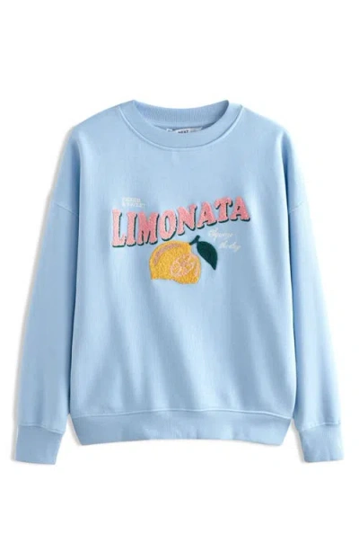 Next Graphic Lemon Print Sweatshirt In Blue