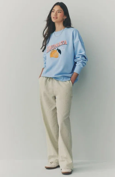 Next Graphic Lemon Print Sweatshirt In Blue