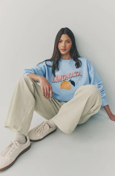 Next Graphic Lemon Print Sweatshirt In Blue