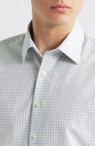Nordstrom Trim Fit Plaid Non-iron Cotton Dress Shirt In Green Vincentia Plaid