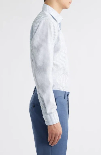 Nordstrom Trim Fit Plaid Non-iron Cotton Dress Shirt In Blue Vincentia Plaid