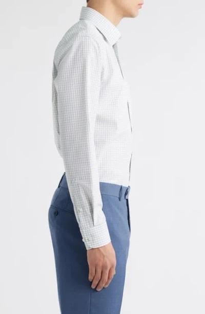 Nordstrom Trim Fit Plaid Non-iron Cotton Dress Shirt In Green Vincentia Plaid