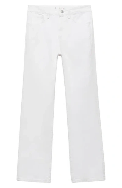 Shop Mango Matilda Mid Rise Straight Leg Jeans In White