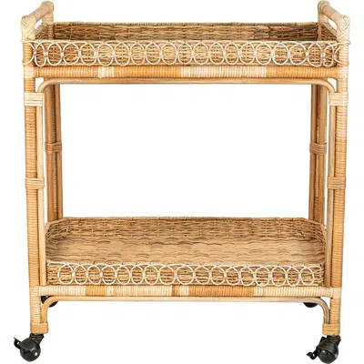 Juliska Provence Rattan Bar Cart In Natural/whitewash