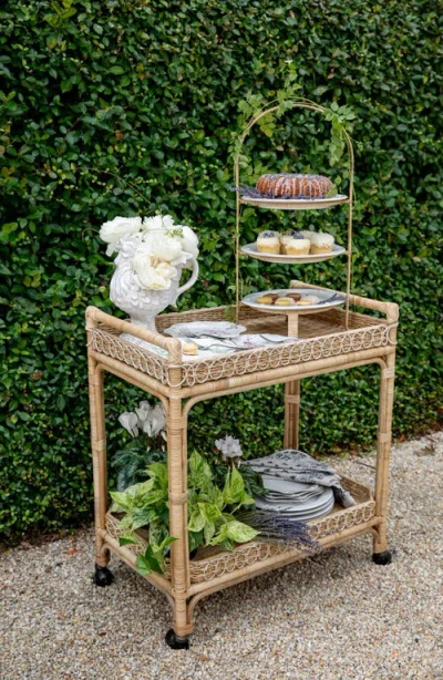 Juliska Provence Rattan Bar Cart In Natural/whitewash