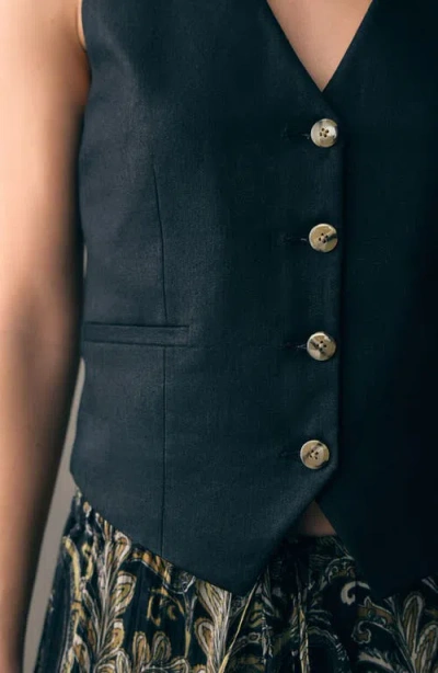 Next Button-up Vest In Black