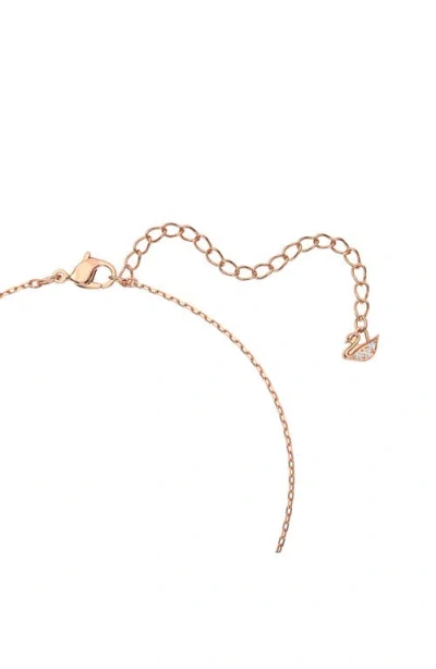 Swarovski Crystal Swan Pendant Necklace In Pink
