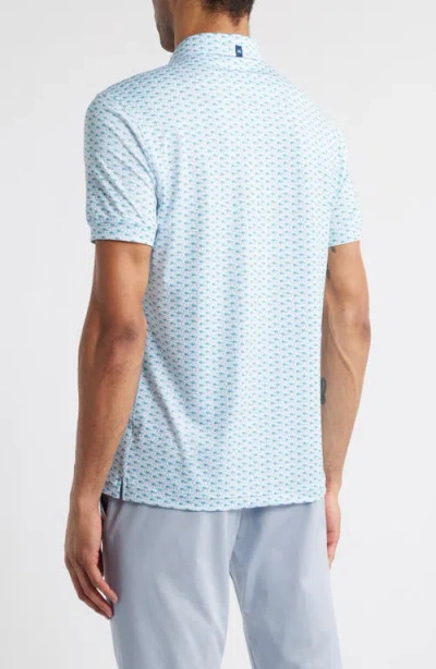Mizzen + Main Mizzen+main Versa Trim Fit Palm Tree Print Performance Golf Polo In White Island Time