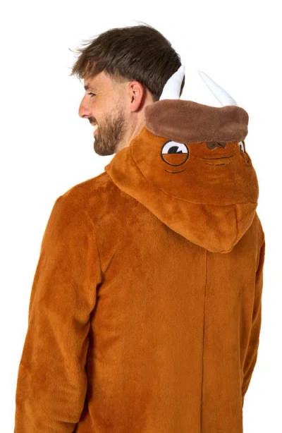Opposuits Walrus Hooded Fleece Costume Jumpsuit In Beige