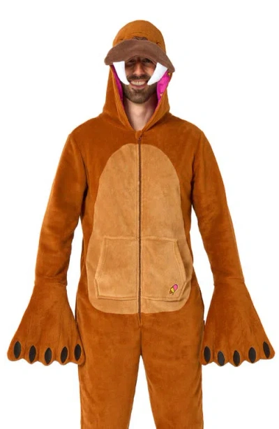 Opposuits Walrus Hooded Fleece Costume Jumpsuit In Beige