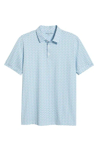 Mizzen + Main Mizzen+main Versa Trim Fit Palm Tree Print Performance Golf Polo In White Island Time