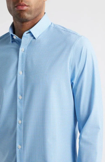Mizzen + Main Mizzen+main Leeward Trim Fit No Tuck Microdot Stretch Button-up Shirt In Provence Circle Print