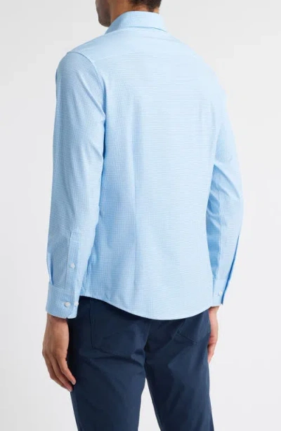 Mizzen + Main Mizzen+main Leeward Trim Fit No Tuck Microdot Stretch Button-up Shirt In Provence Circle Print