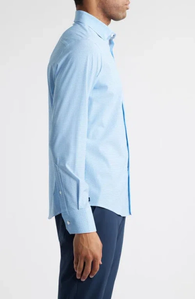 Mizzen + Main Mizzen+main Leeward Trim Fit No Tuck Microdot Stretch Button-up Shirt In Provence Circle Print