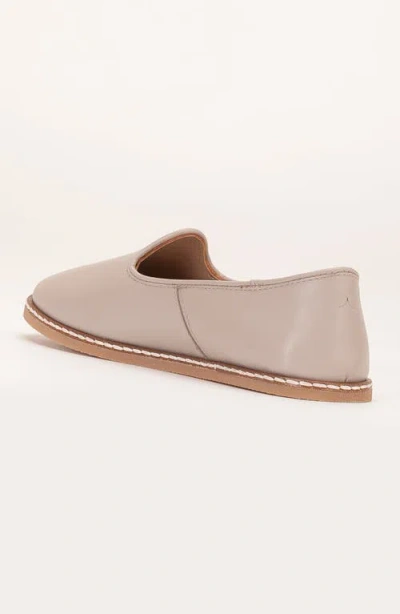 Forever & Always Shoes Dalya Leather Slip On Flats In Dark Beige Leather