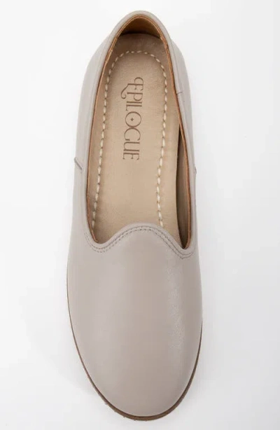 Forever & Always Shoes Dalya Leather Slip On Flats In Dark Beige Leather