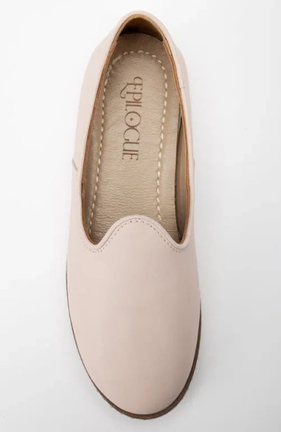 Forever & Always Shoes Dalya Leather Slip On Flats In Beige Leather