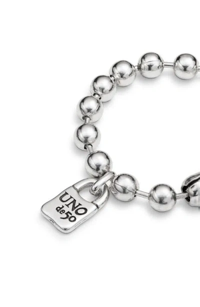Unode50 Sterling Silver-plated Bracelet With Beads In Silver