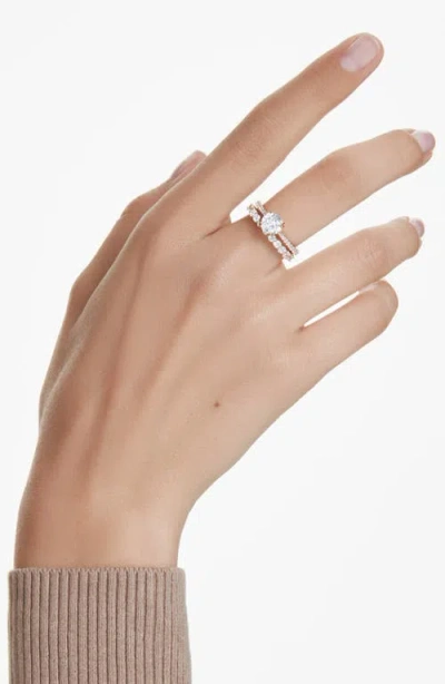 Swarovski Stilla Cocktail Ring Double Gold Shiny White In White/gold