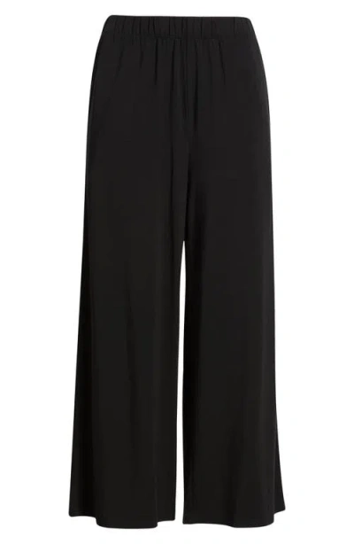 Eileen Fisher Crop Wide Leg Pants In Black