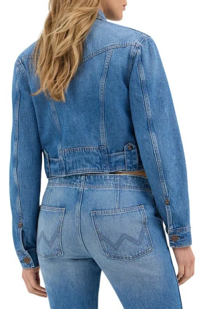 Wrangler Denim Moto Jacket In Blossoming