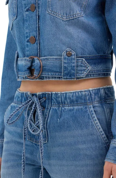 Wrangler Denim Moto Jacket In Blossoming