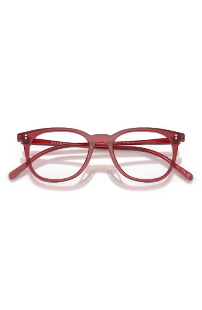 Oliver Peoples 49mm Pillow Optical Glasses In Translucent Rust/demo Lens