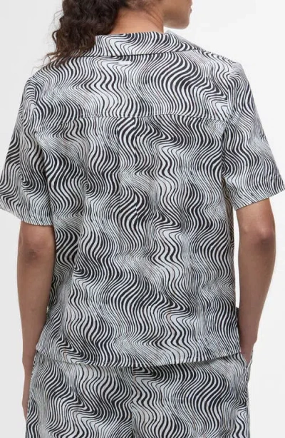 Barbour Romy Short Sleeve Button-up Shirt In Monochrome Print