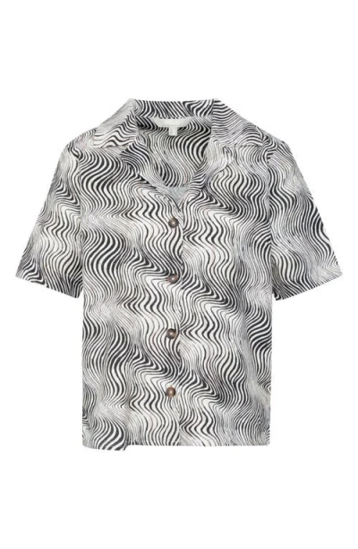 Barbour Romy Short Sleeve Button-up Shirt In Monochrome Print