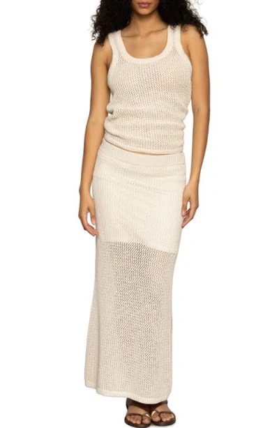 Sanctuary Open Stitch Cotton Knit Maxi Skirt In Macrame
