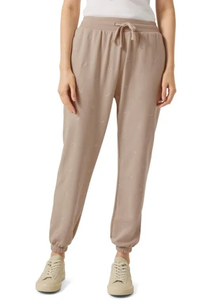 Splendid Elise Floral Embroidered Joggers In Fawn Floral