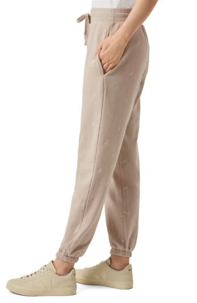 Splendid Elise Floral Embroidered Joggers In Fawn Floral