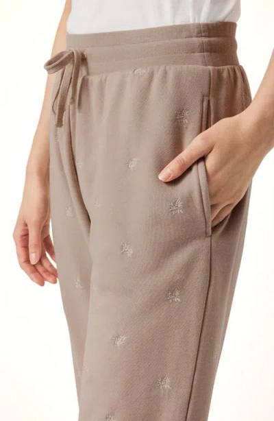 Splendid Elise Floral Embroidered Joggers In Fawn Floral