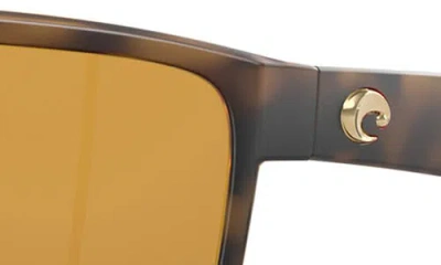Costa Del Mar 63mm Polarized Oversize Square Sunglasses In Matte Tortoise/gold 580g